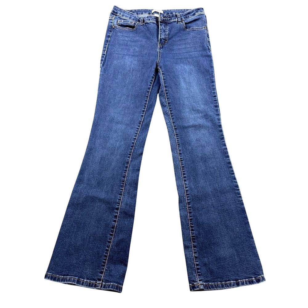 BLEU Blue Bootcut Flare Jeans Size 10 Stretch Denim Mid Rise Y2K